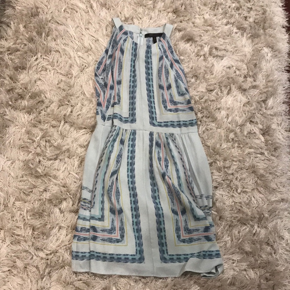 BCBGMAXAZRIA Flowy Spring Dress in Blue